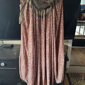 Silk Pink and Brown Women's Skirt